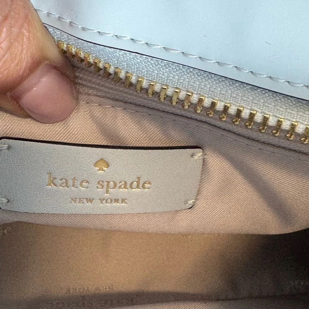 Authentic Kate Spade Glossy Pale Blue Shoulder Bag